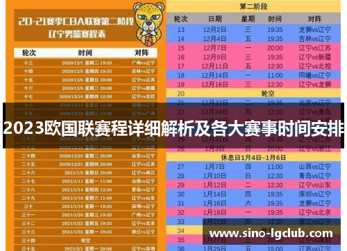 2023欧国联赛程详细解析及各大赛事时间安排