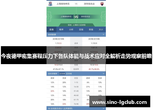今夜德甲密集赛程压力下各队体能与战术应对全解析走势观察前瞻